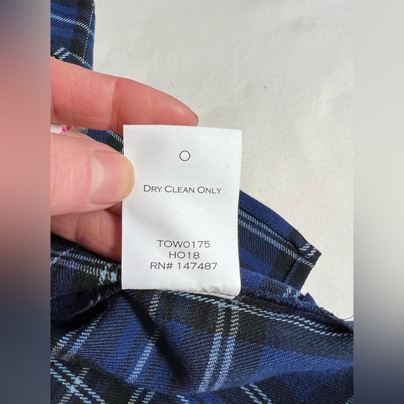 DRAPER JAMES Blue plaid short sleeve top size S - Picture 12 of 14